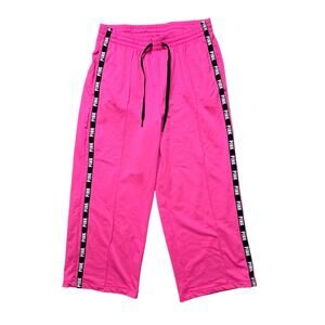 PINK Active Sweatpants Women L Pink Drawstring Wide Leg Athleisure